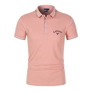 T-shirt en coton décontracté à manches courtes en tricot uni de haute qualité personnalisé pour hommes <span class=keywords><strong>Callaway</strong></span>, anti-boulochage - Product Image 3