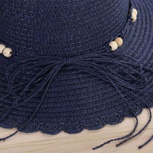 New Creative Warp Knitting Straw Hat Pearl <b>Accessories</b> <b>Beach</b> Hat Outdoor Sun Hat for Women - Product Image 6