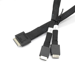 Stokta 0.5M ve 1M OCuLink PCI-E 4.0 SFF-8611 8i çift <span class=keywords><strong>2</strong></span> X SFF-8611 4i SSD veri transferi uzatma kablosu 16Gbps - Product Image 2