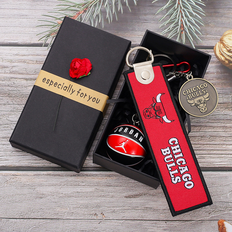 Jordan ball card fabric-red hanging gift box