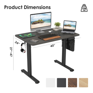 Scrivania Regolabile in Altezza <span class=keywords><strong>per</strong></span> <span class=keywords><strong>Ufficio</strong></span> Domestico con Gambe a T e Ampio Piano di Lavoro - Product Image 3