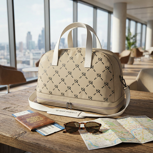 <span class=keywords><strong>Sac</strong></span> de voyage et de golf multifonction en cuir, fermeture éclair, grande capacité, léger, portable, avec compartiment à chaussures - Product Image 5