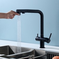Robinet de cuisine cascade moderne à 1 poignée, à poser sur plan, avec douchette extractible, mitigeur chaud/froid en laiton à valve céramique, garantie 5 ans