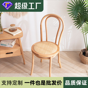 Thonet <b>Chair</b> Round Back Solid Wood <b>Dining</b> <b>Chair</b> Beechwood Color Stable Design For Adults - Product Image 5