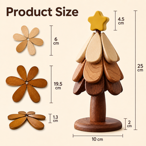 Custom Solid Wooden <b>Trivet</b> Christmas Tree Foldable Heat Resistant Pot Holder for Dining Table Decor Anti-Hot Bowl Mat - Product Image 2