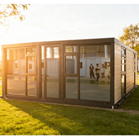 Maison conteneur extensible à 2 étages - Conception à double aile pour logement de campement multi-niveaux