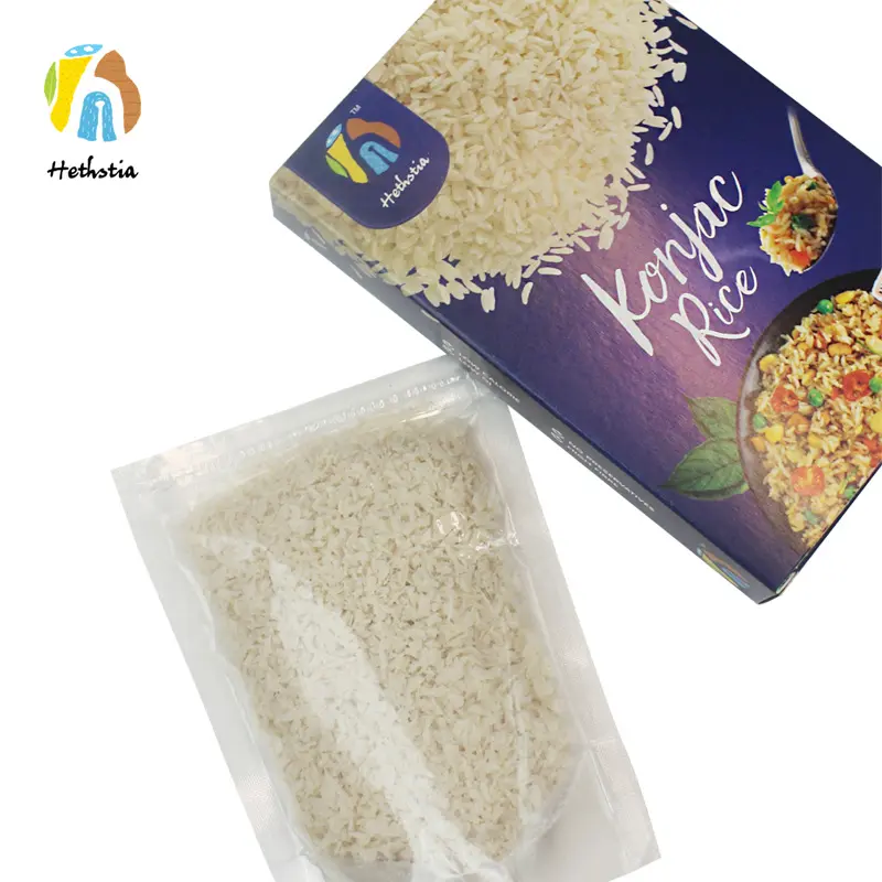 Keto-arroz blanco seco y bajo en calorías, fibra alimentaria, arroz Konjac seco Halal