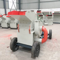 Broyeur à bois mobile diesel, petite machine à broyer les déchets de bois, broyeur à marteaux