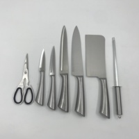 Ensemble de couteaux de chef multifonctionnels professionnels en acier inoxydable à manche creux, 8 pièces, avec bloc en acrylique