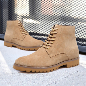 Zapatos de aumento de altura hechos a mano plantilla suave cuero de gamuza elevador hombres botas diseño Invisible - Product Image 4