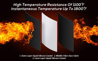 Couverture de soudage en fibre de verre noire 30x30cm, tapis de protection thermique, résistance à la température 1800F, ignifuge pour la soudure de tuyaux en cuivre
