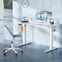 Bureaux debout électriques modernes blancs de 48 pouces à hauteur réglable pour le jeu, l'ordinateur, le bureau, la maison, l'étude et l'écriture, avec pieds antidérapants