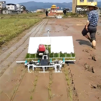 Nouveau modèle de transplanteur de riz manuel à 6 rangs avec moteur, boîte de vitesses, engrenage, roulement - pour utilisation à la ferme et à la maison, machine à semer les graines de riz