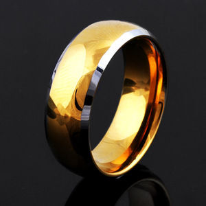 แหวนสแตนเลสสตีลสองสี 18K ทอง 8 มม. สำหรับผู้ชาย สวมใส่ได้ทุกวัน ดีไซน์เรขาคณิต - Product Image 3