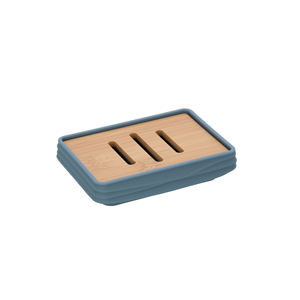 ALABAMA LINE - Portasapone in Plastica ABS e Bambù in Blu Pastello - Product Image 1