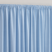 Rideaux plissés en soie laiteuse bleu ciel personnalisés pour la décoration de scène de fête prénatale, anniversaire ou mariage