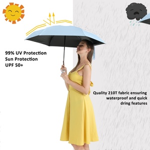 Small <b>Mini</b> Manual Umbrella Case Light Folding Compact Travel Umbrella Lightweight Portable Parasol for <b>Backpack</b> Purse - Product Image 6