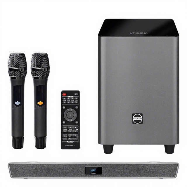 8 inch Professional Home Karaoke Party Sound Bar System, KTV Soundbar With Wireless Microphones And Remote Controller