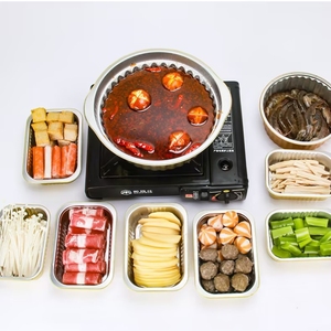 Pot rond en aluminium, épais, jetable, pour cuisiner en plein air, camping, pique-nique - Product Image 5