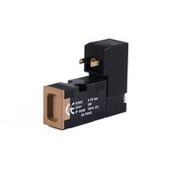 Vanne solénoïde FAS pour 59.70062/59.70063, DC24V 2W, noire, à commande pilote (NC), en PPS/PA/Acier inoxydable, garantie 1 an