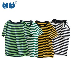 Moderno 1 ~ 10 años Verano Mangas cortas Niños <span class=keywords><strong>O</strong></span>-cuello Camisetas Rayas Tops Camisas - Product Image 1
