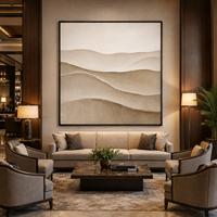 Peinture abstraite texturée beige Wabi Sabi, dune de sable, art mural minimaliste sur toile pour la décoration de l'hôtel, de la villa, du salon
