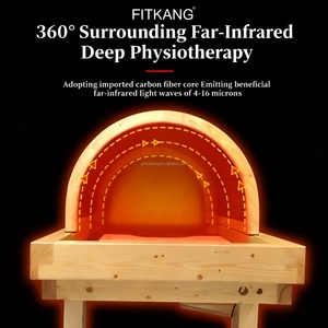 Dôme de sauna infrarouge lointain en tourmaline Fitkang OEM personnalisé, technologie de santé, spa à domicile, ions négatifs, sauna en bois 3 zones - Product Image 2