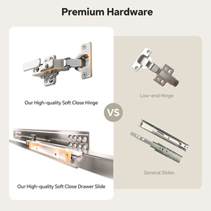 Mueble de Baño de 36 a 92 Pulgadas con Lavabo - Gabinete de Madera Sólida con Encimera Integrada y Espejo Inteligente con Almacenamiento - Product Image 5