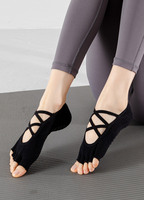 Chaussettes de yoga antidérapantes Bioserica Era Professional Pilates, chaussettes à cinq doigts à bout ouvert, chaussettes antidérapantes pour le sport en salle et la remise en forme