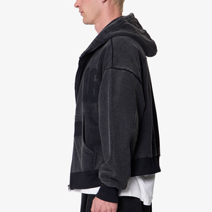 ผู้ผลิต <span class=keywords><strong>OEM</strong></span> เสื้อฮู้ดดี้สไตล์วินเทจ ลุคทำเก่า ซักแบบวินเทจ เสื้อคลุมสไตล์วินเทจ ซิปด้านหลัง - Product Image 3