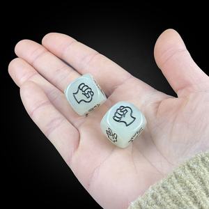 Dés ronds en acrylique, 20mm, vente en gros, personnalisés, D6, côté, doigts, brille dans le noir, stock pour jeux d'argent - Product Image 2