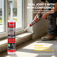 Scellant acrylique hautement élastique, colle acrylique à forte adhérence pour le remplissage des joints de fenêtres et de portes intérieures