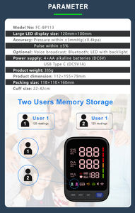 Tensiomètres à dents bleues LED personnalisés avec <span class=keywords><strong>Bluetooth</strong></span> et Wifi, nouveaux produits d'usine - Product Image 4