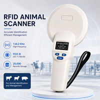 Lecteur de puces RFID pour animaux 134,2 KHz FDX-B portable, gestion des enregistrements jusqu'à 20 000 unités