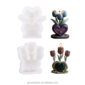 Ý tưởng mới 3D Tulip nến Silicone khuôn mẫu để làm nến nhựa trụ cột hương liệu thạch cao Nến Sáp Xà phòng hoa đất sét thủ công - Product Image 5
