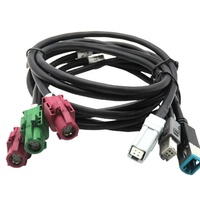 Maßgefertigtes Auto-Armaturenbrett Einbau-Koaxialkabel 2RCA zu USB 2.0 & 3,5mm AUX-Buchse PVC Wasserdichtes Kabel