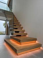 Escalier droit CBMmart, escalier intérieur en bois pour villa, escalier moderne, rampe d'escalier