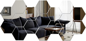 12 Pcs Stiker Cermin Akrilik Modern Bentuk Heksagon Perekat Sendiri Tahan Lama Ramah Lingkungan Dekorasi Rumah Pernikahan Paskah Ruang Tamu - Product Image 2