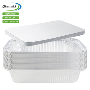 Bandeja Rectangular Desechable de Aluminio para Hornear, con Tapa de PP, Duradera, para <span class=keywords><strong>Pan</strong></span>, Ecológica, de Grado Alimenticio, Directo de Fábrica - Product Image 1