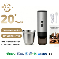 Machine à expresso Kingze Premium 3-en-1 portable avec étui de voyage en EVA et tasse en acier inoxydable pour cadeaux