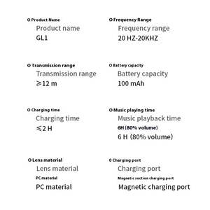 GL1 Nuevas Gafas Inteligentes BT con Audio, Anti-Luz Azul, Traducción por IA, Conectividad para Teléfonos Móviles, de Plástico para Consumidor - Product Image 4