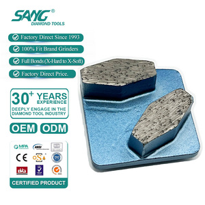 Meules diamantées Redi Lock à segments de 13 mm Double Conffin pour entrepreneurs en revêtements de sol Husqvarna, pour l'élimination de colle à béton <span class=keywords><strong>extra</strong></span>-dure - Product Image 1