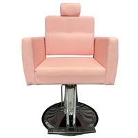 Fauteuil de Barbier Hydraulique Rose Inclinable en Gros, Mobilier de Salon Réglable, Chaise de Coiffure pour Salon de Barbier
