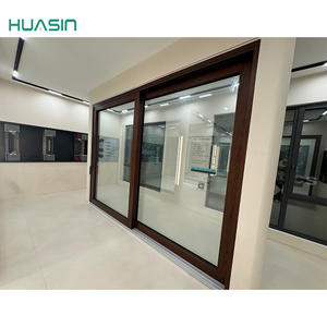 Cửa trượt gỗ nhôm nội thất Huasin tiêu chuẩn Canada mới nhất 2025, hệ thống thoát nước âm, tùy chỉnh, không ma sát, vận hành êm ái - Product Image 5