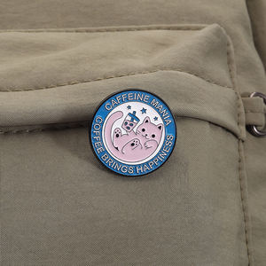 Kahve emaye Pin kafein mani kahve ile hayat daha iyidir mutluluk rozeti toplu getiriyor - Product Image 3