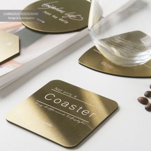 Manteles Individuales y Posavasos Redondos de Acero Inoxidable Clásicos Personalizables, Resistentes al Calor, con Baño de Oro - Product Image 3