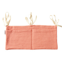 100% coton enfant en bas âge Buggy sac en gros suspendu deux poches lit organisateur pour bébé doux couette multifonctionnel pochette sacs