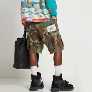 <strong>High</strong> Quality Elastic <strong>Waist</strong> <strong>Jean</strong> <strong>Shorts</strong> Men Manufacturer Custom logo Distressed <strong>Shorts</strong> Denim Camo <strong>Shorts</strong> - Product Image 4