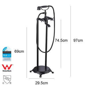 Mitigeur moderne en laiton et céramique pour baignoire, avec douchette téléphonique sur pied HD-M18, corps principal en laiton et durable - Product Image 2
