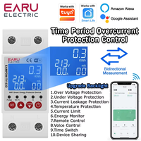Disjoncteur intelligent Wi-Fi avec compteur d'énergie, minuterie bidirectionnelle, mesure de fuite à la terre et protection contre les surtensions/sous-tensions EAMPDW-TY-63D